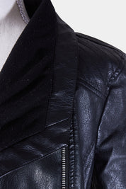 TEMT Black Leather Biker Jacket