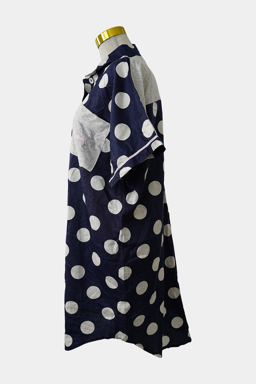 Peter Alexander Navy Polka Dot Button-Up Nightshirt
