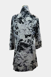 Motto Inc White, Black, Lavender Floral Long Blazar