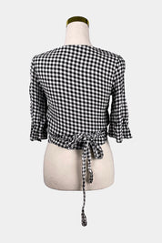 GLASSONS Black, White Wrap Crop Top