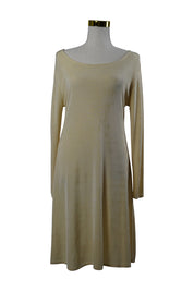 TERI Yellow Semi Sheer Long Sleeve Dress
