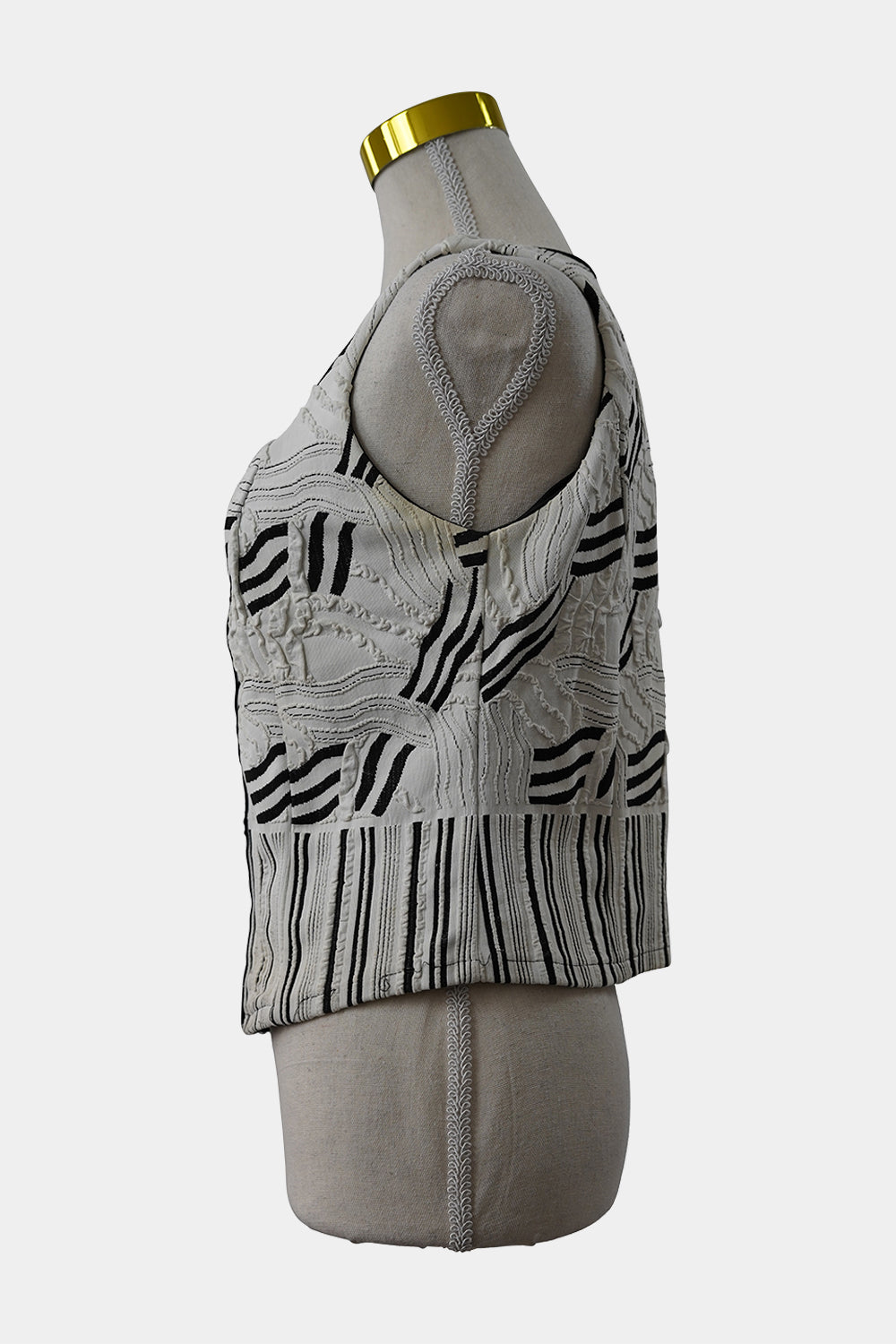 Joseph Ribkoff Black, White White Bustier with Diamonds