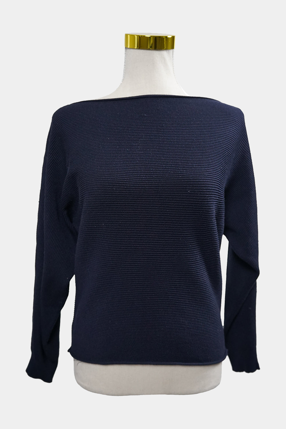 TEMT Navy Ribbed Long Sleeve Top