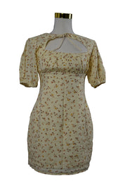 SABO Yellow Mini Floral Dress