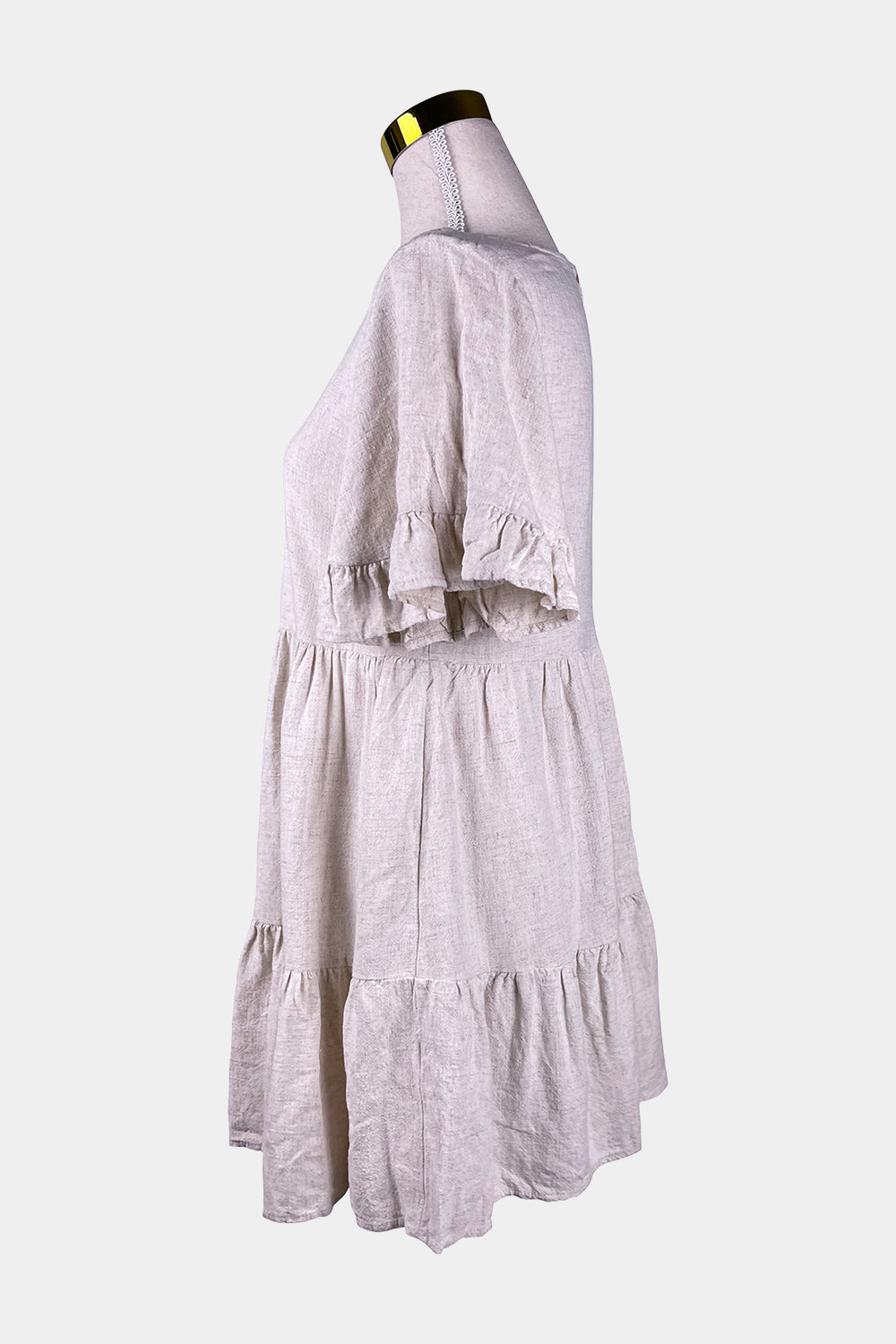 ALLY Cream Linen Mini Dress