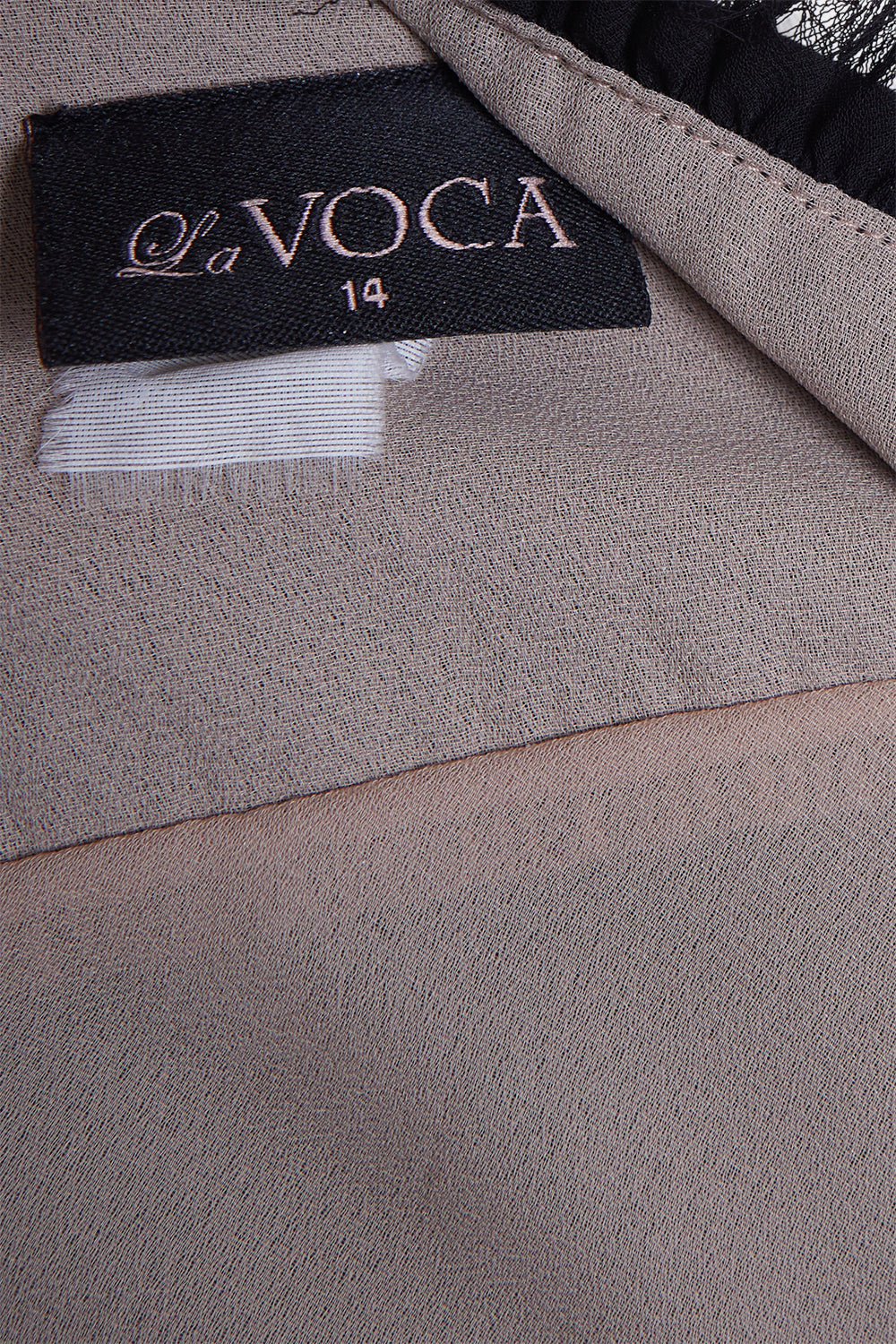 LAVOCA Black Frill Detail Cocktail Dress
