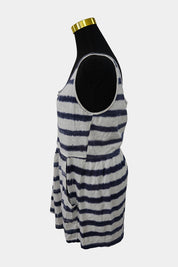 ELEMENT Blue, White Button Down Mini Dress