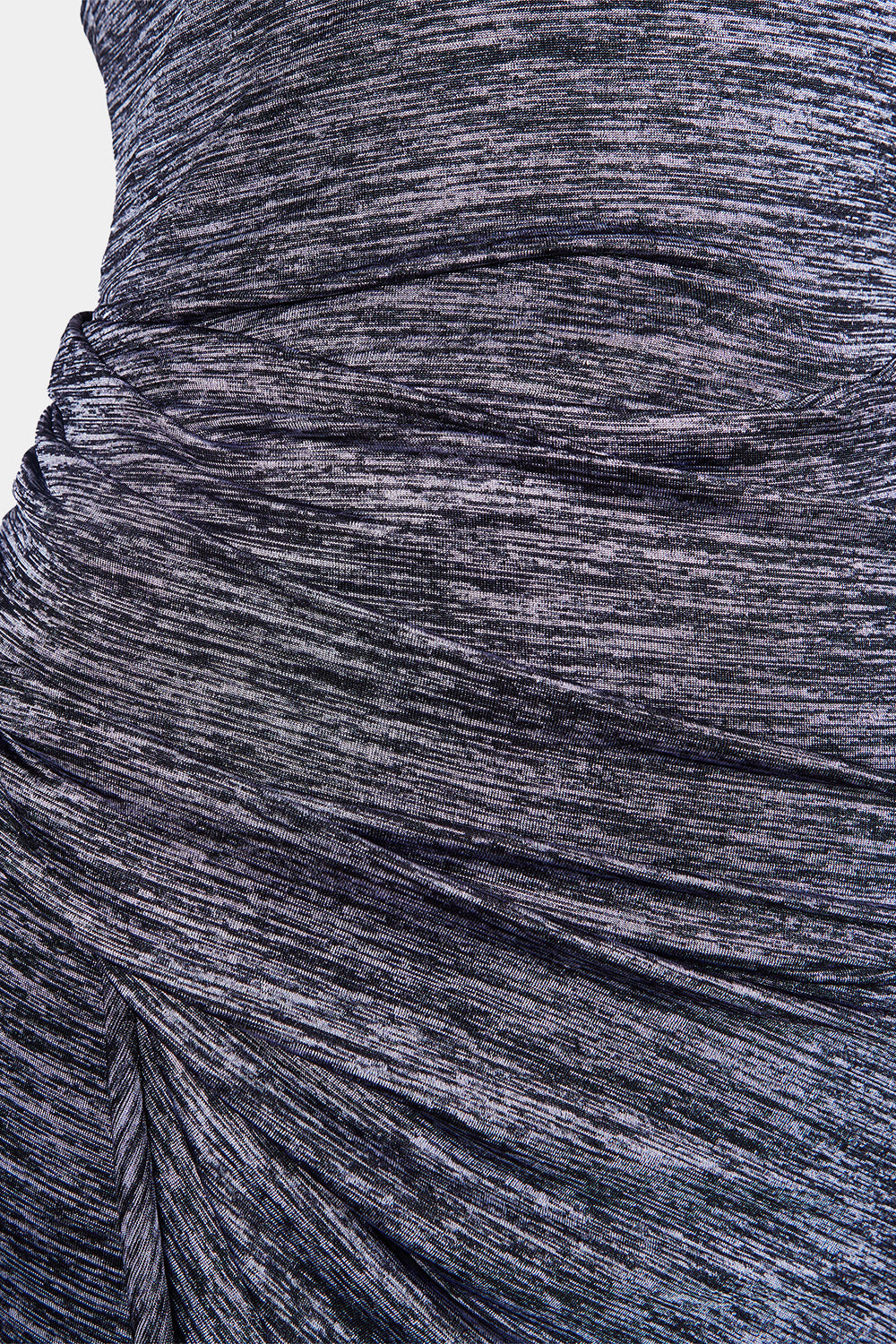 AVA Black, Grey Long Sleeve Stretch Gathered Dress