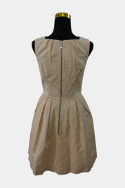 CUE Light Peach Fit and Flare Zipper Dress