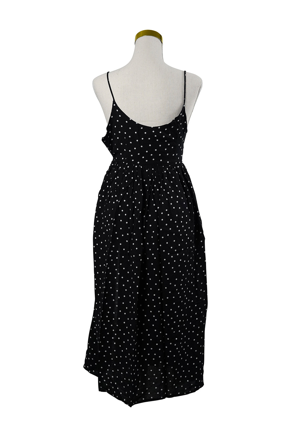 Atmos & Here Black, White Polka Dot Midi Dress