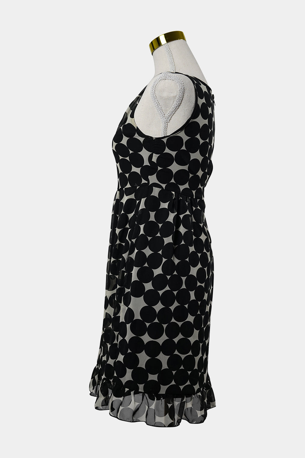 BACKSTAGE Black, White Spotted Cynched Mini Dress