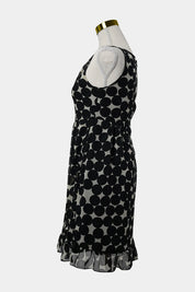 BACKSTAGE Black, White Spotted Cynched Mini Dress