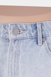 ABRAND Pale Blue Distressed Denim Mini Skirt