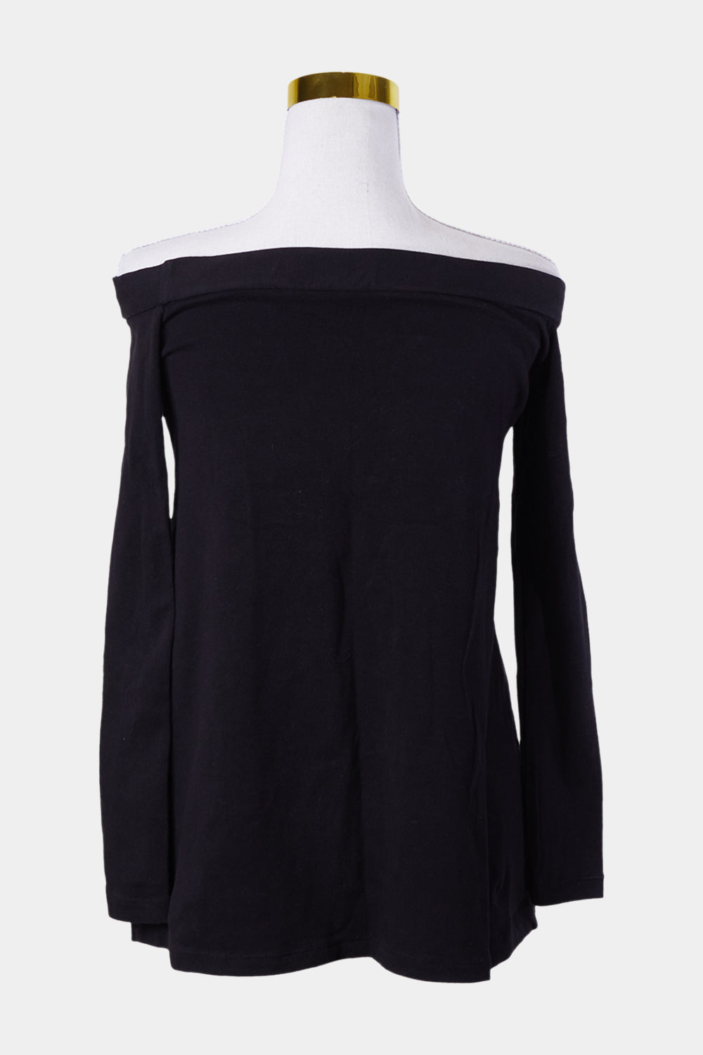KOOKAI Black Off the Shoulder Long Sleeve Top