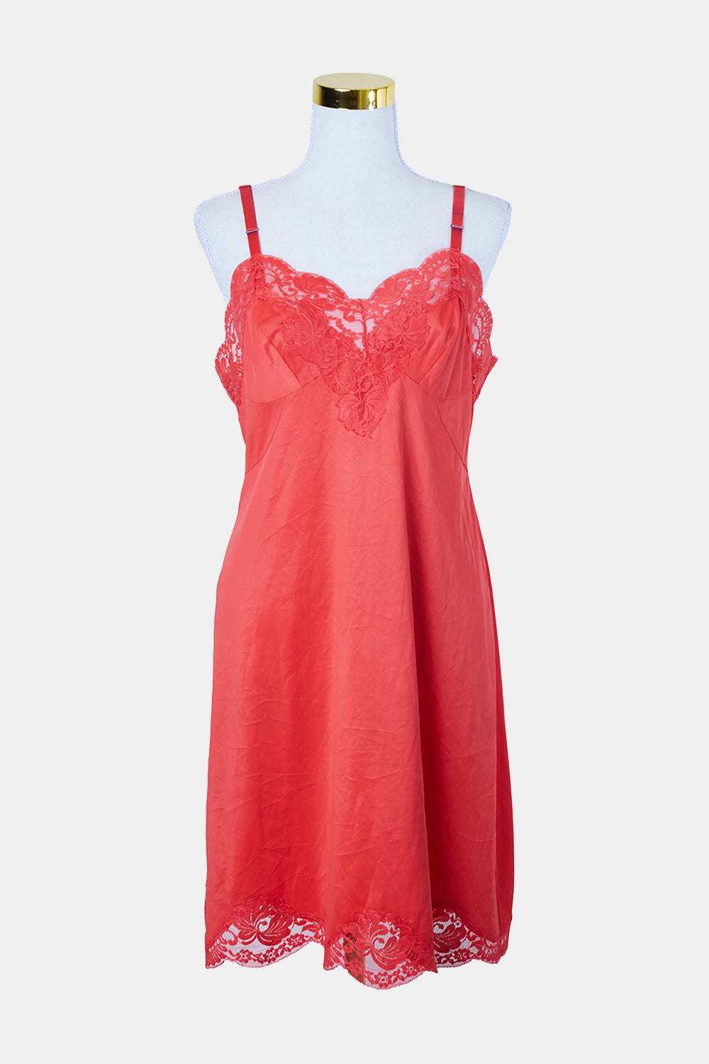 Brand Uknnown Red Lace Detail Slip Dress
