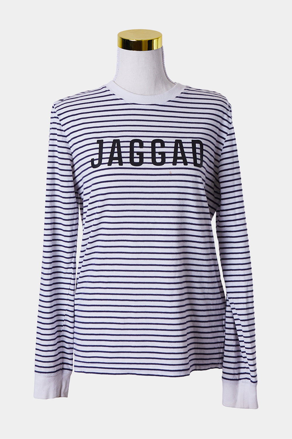 JAGGAD Navy Stripe Long Sleeve T Shirt