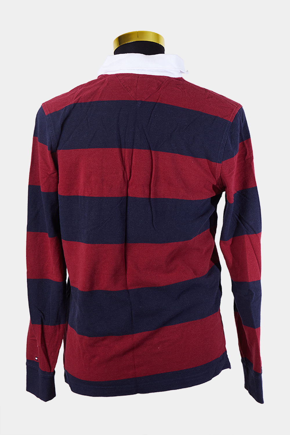 Tommy Hilfiger Maroon and Navy Logo Print Polo