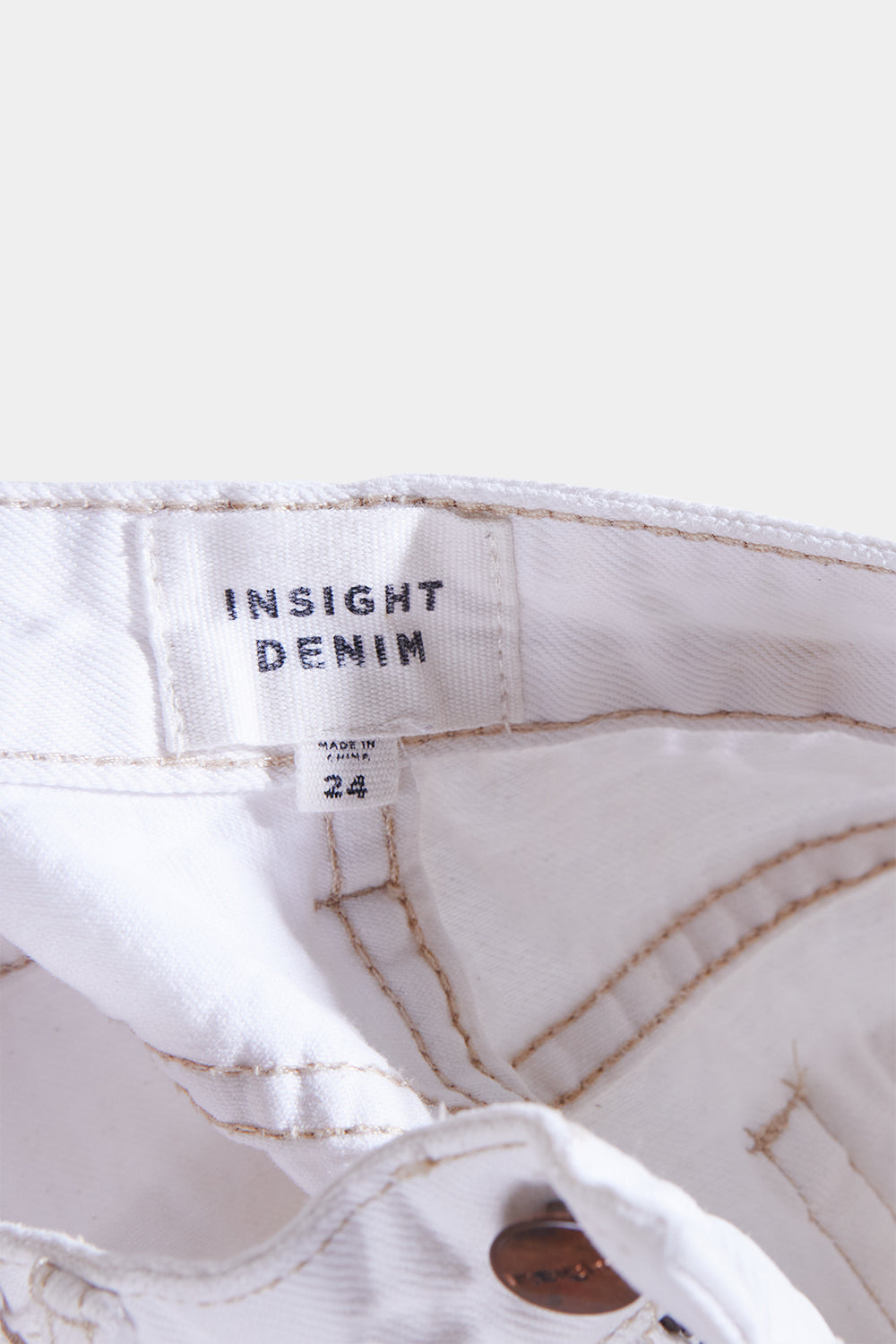 Insight Denim White Cropped High Waist Mom Jeans