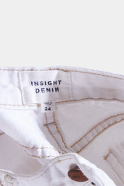 Insight Denim White Cropped High Waist Mom Jeans