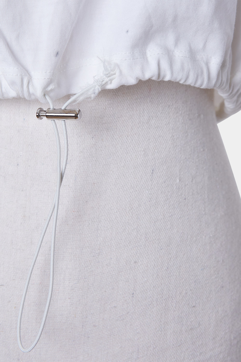 ZARA White Cropped Toggle T Shirt