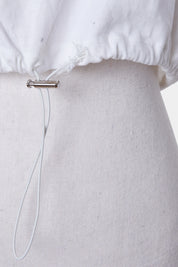 ZARA White Cropped Toggle T Shirt