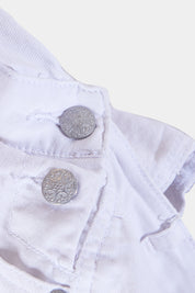 Blue Spice White Denim Overalls
