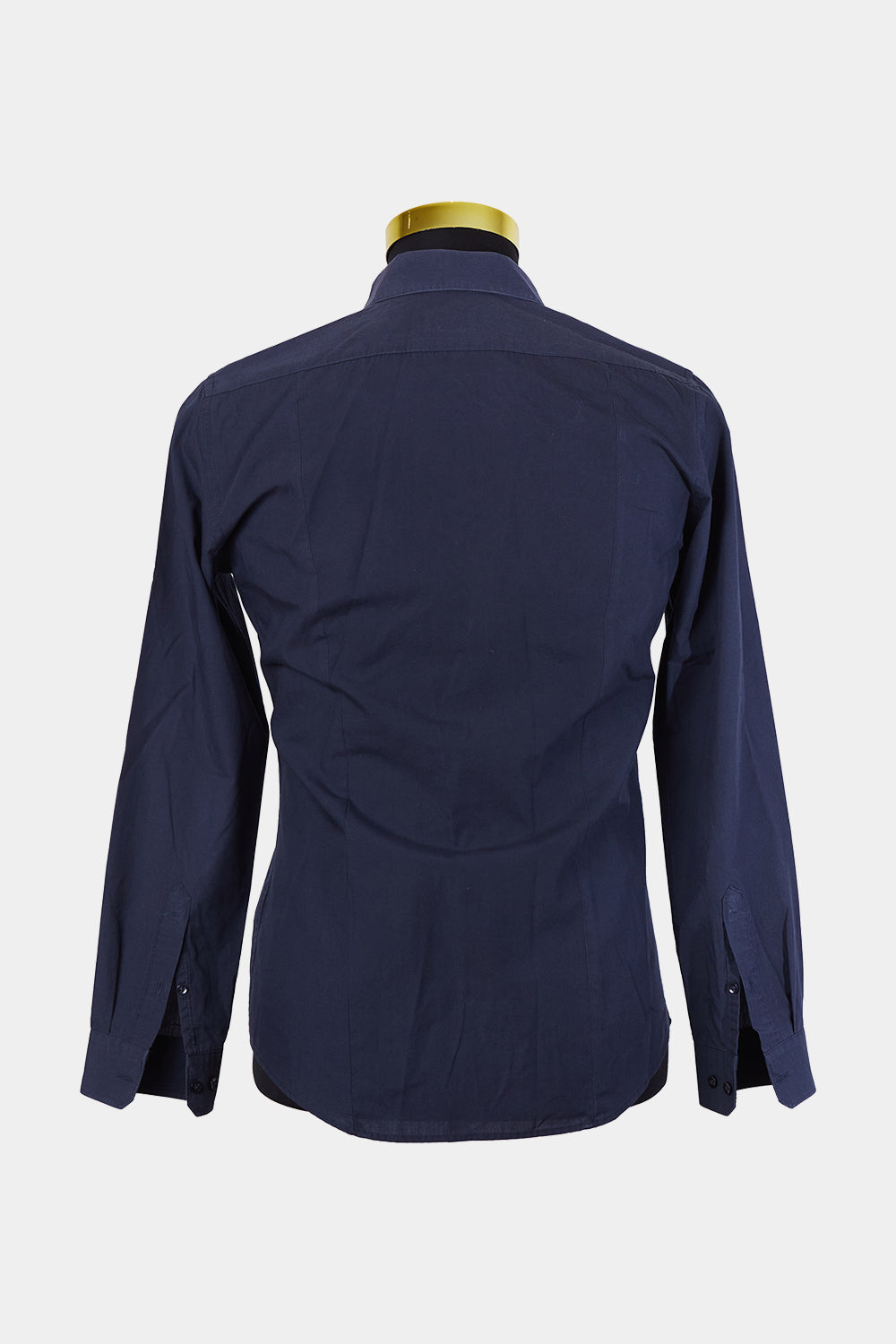 H&M Navy Easy Iron Slim Fit Cotton Shirt