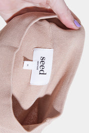 Seed Heritage Beige High Neck Knit Top