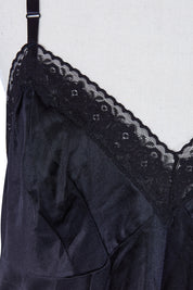 VASERETTE Black Lace Detail Slip Dress