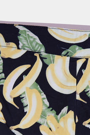 DANGERFIELD Black and Yellow Banana Print Shorts