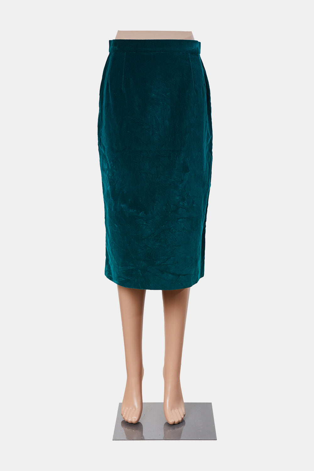 Assorted Brands Emerald Green Velvet Pencil Skirt