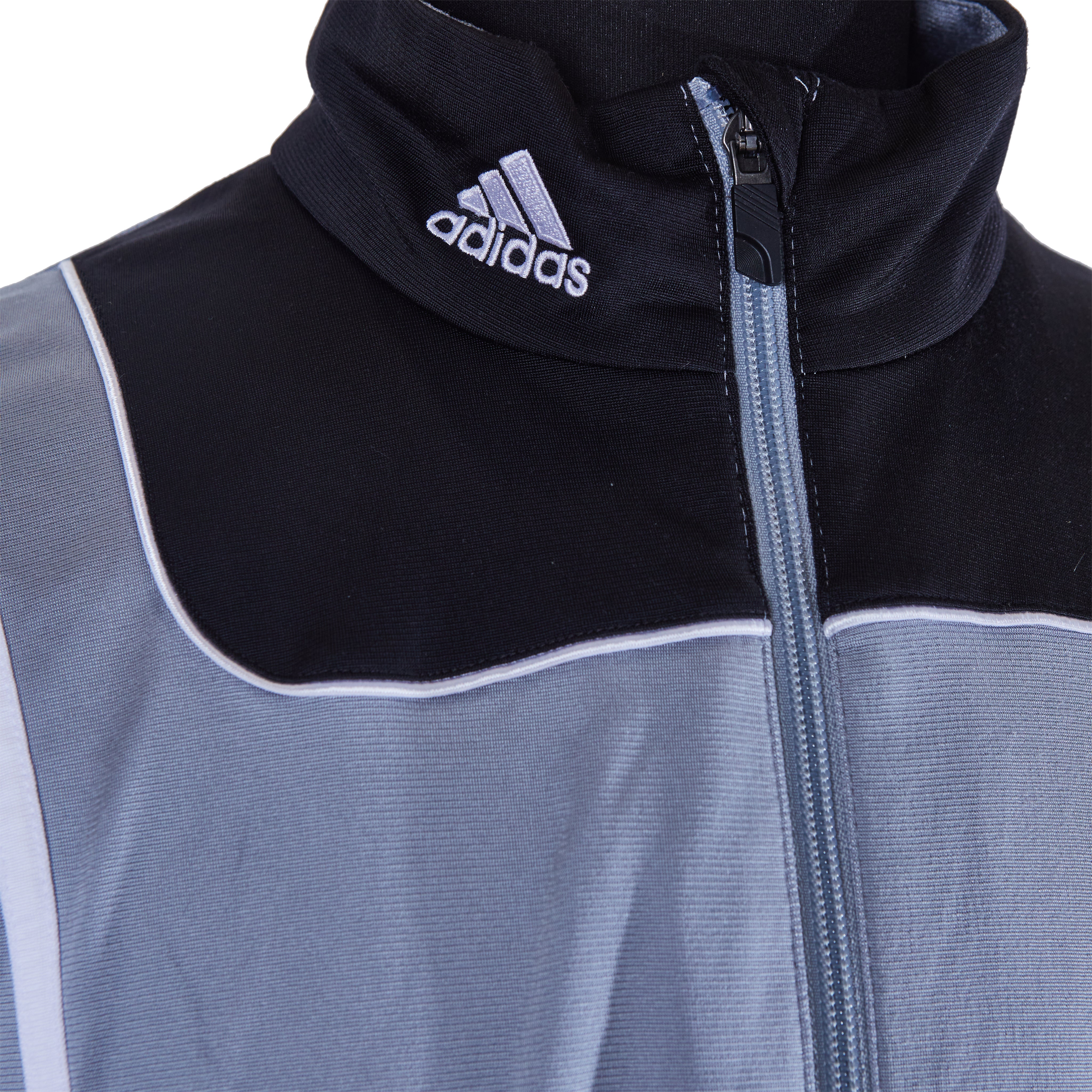 ADIDAS Black, Pale Blue High Neck Zip Up Track Top