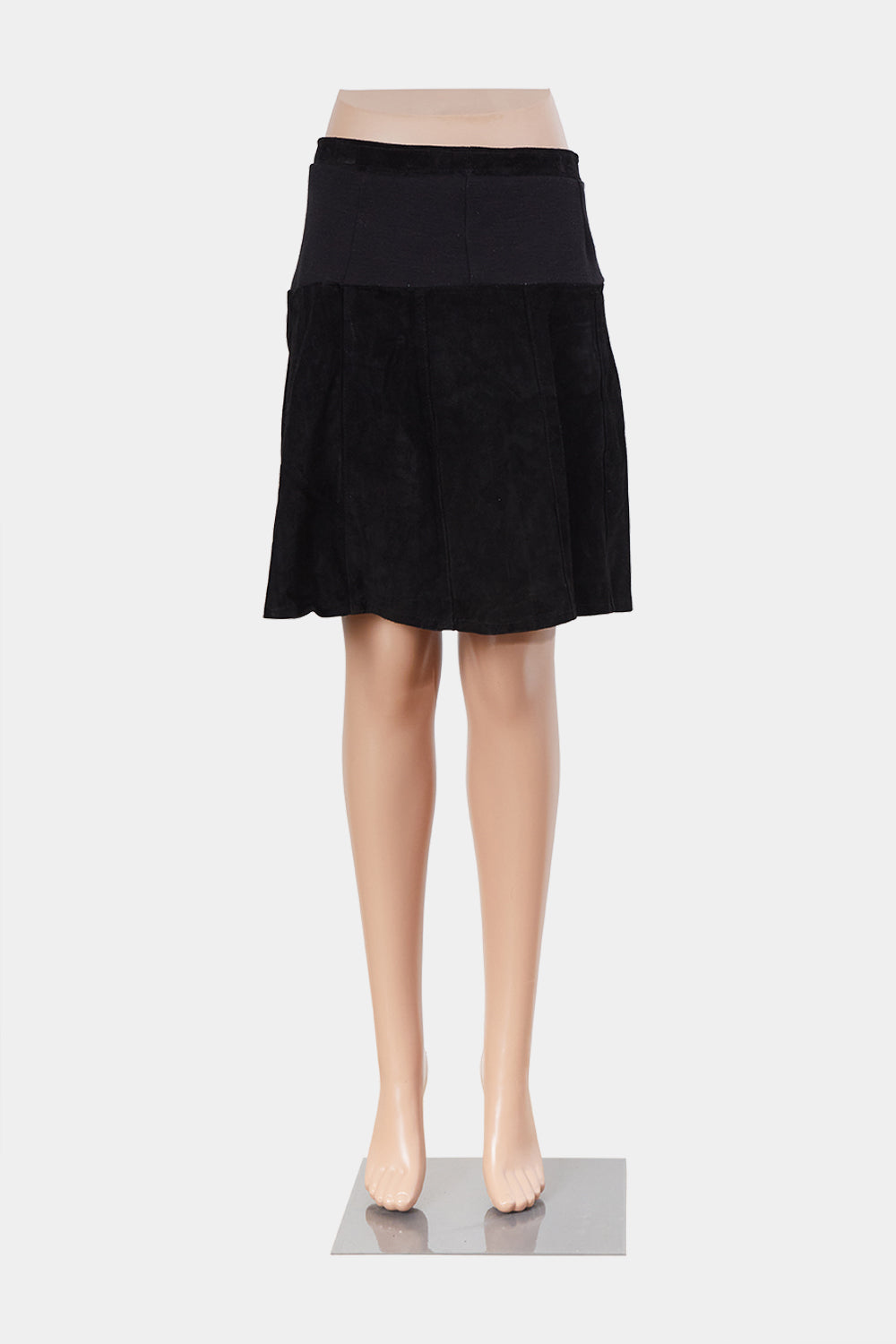Brand Uknown Black Suede A Line Skirt