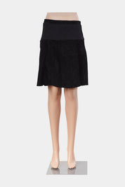 Brand Uknown Black Suede A Line Skirt