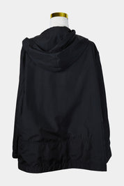 Jacquie E Black Zip Up Hooded Wind Jacket