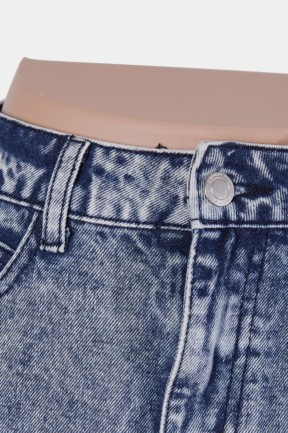 DAZIE Blue Acid Wash Denim Mini Skirt