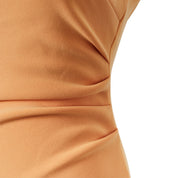 Bec + Bridge Golden Yellow Midi Side Ruche Dress