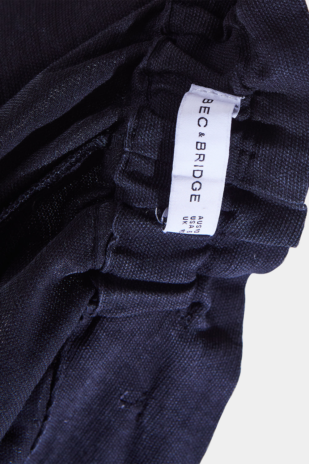 Bec + Bridge Navy High Waisted Paperbag Pants