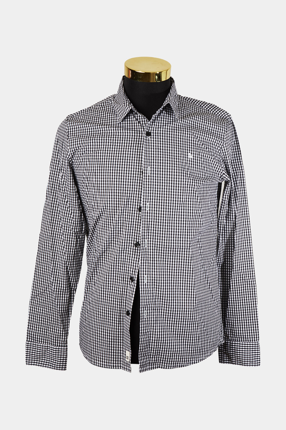 HFEUFR Black and White Check Button Down Shirt