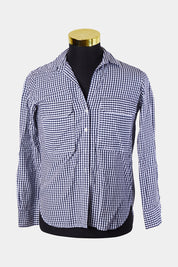ZARA Black and White Gingham Pocket Detail Button Down Shirt