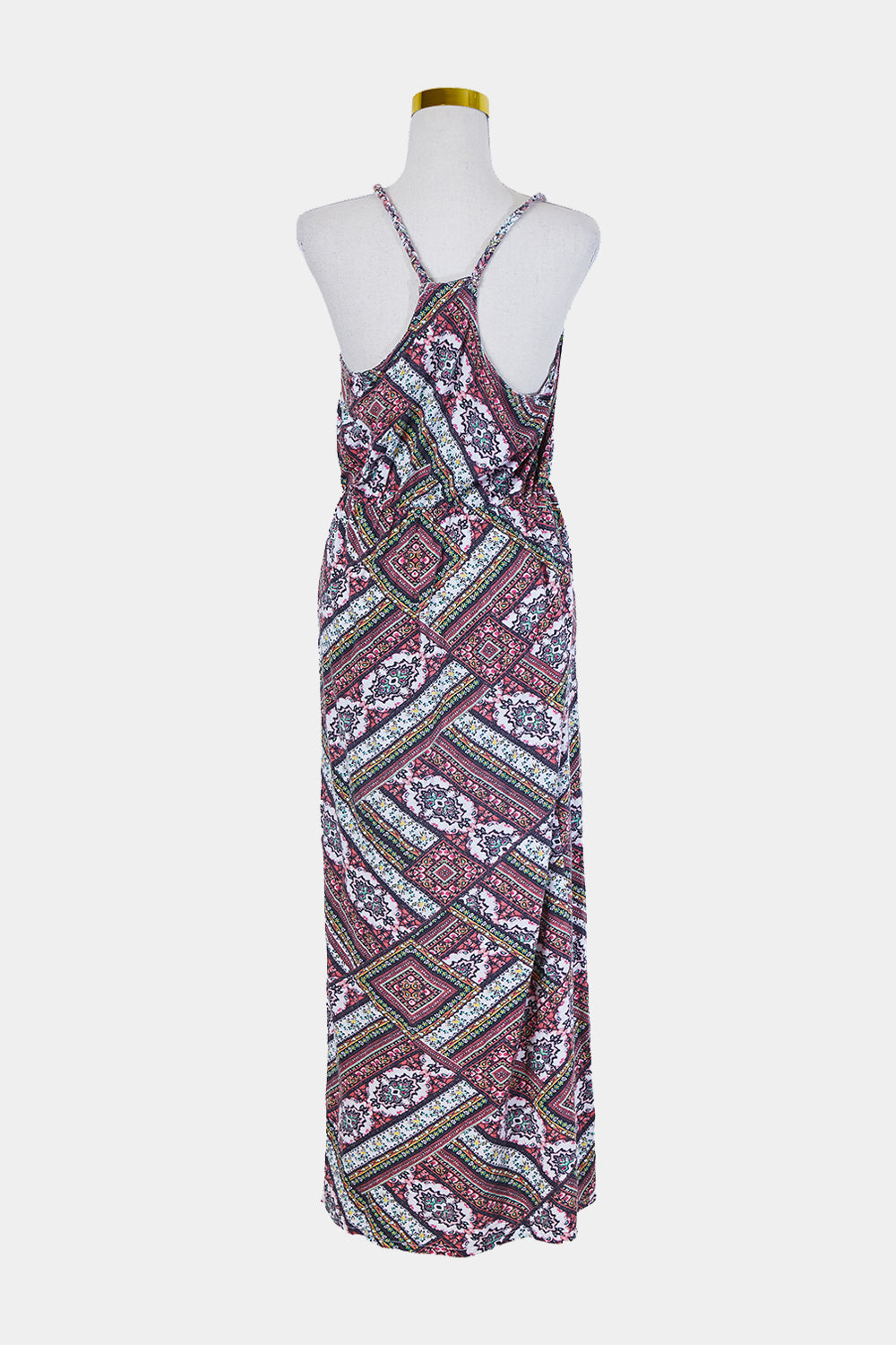 Jean Pascale Red Paisely Print Midi Dress