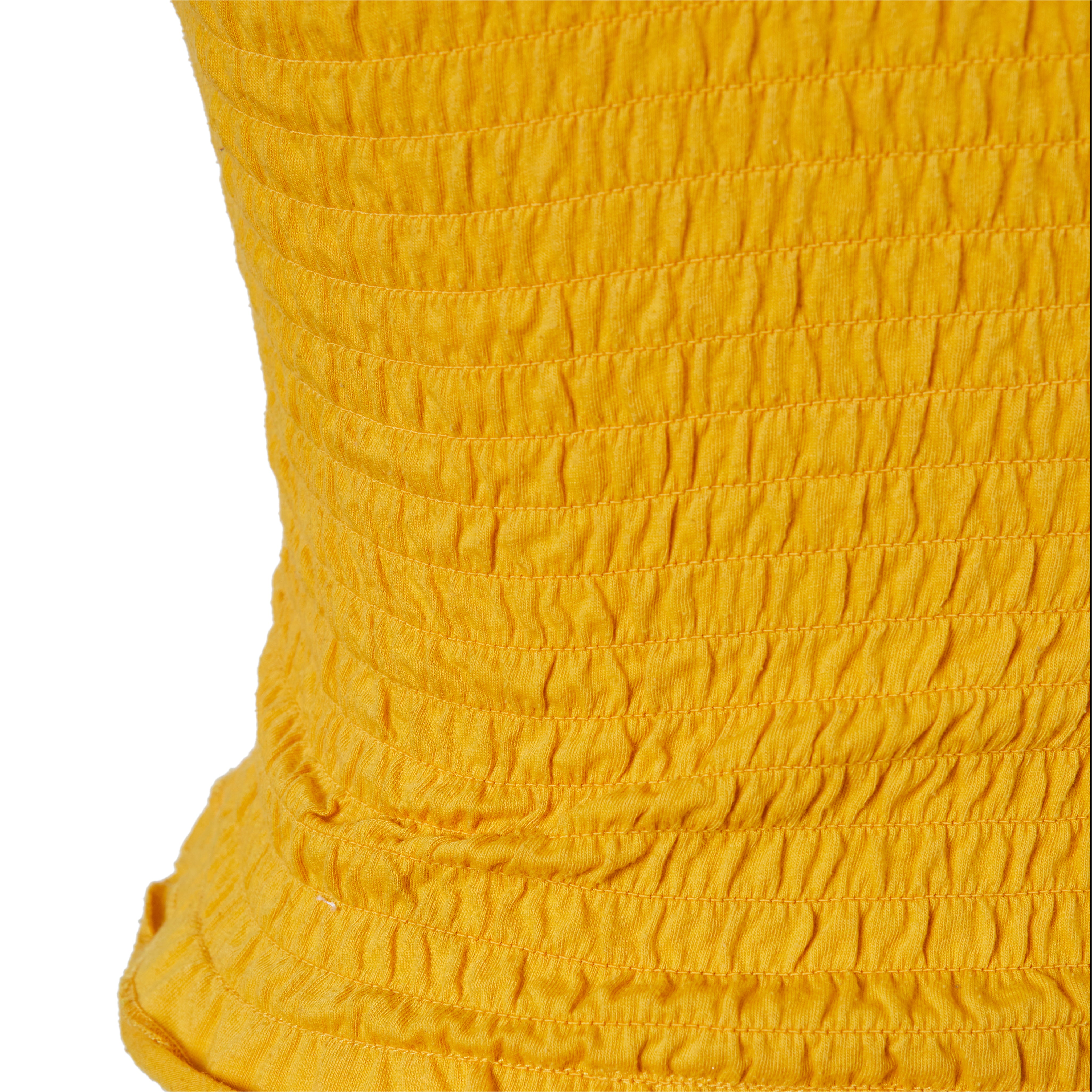 Cotton On Golden Yellow Ruched Strapless Crop Top
