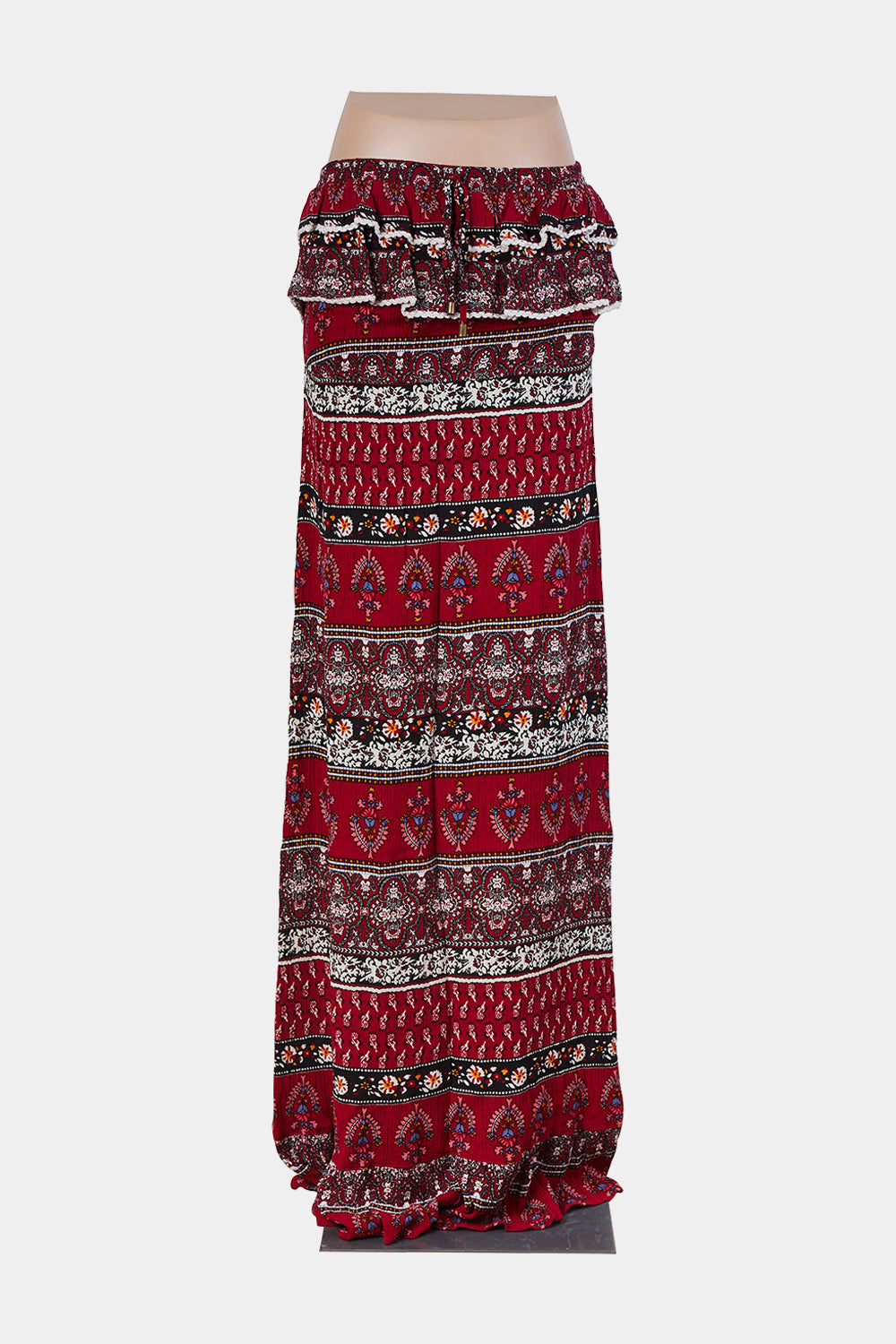 ATMOSPHERE Red Frill Detail Maxi Skirt