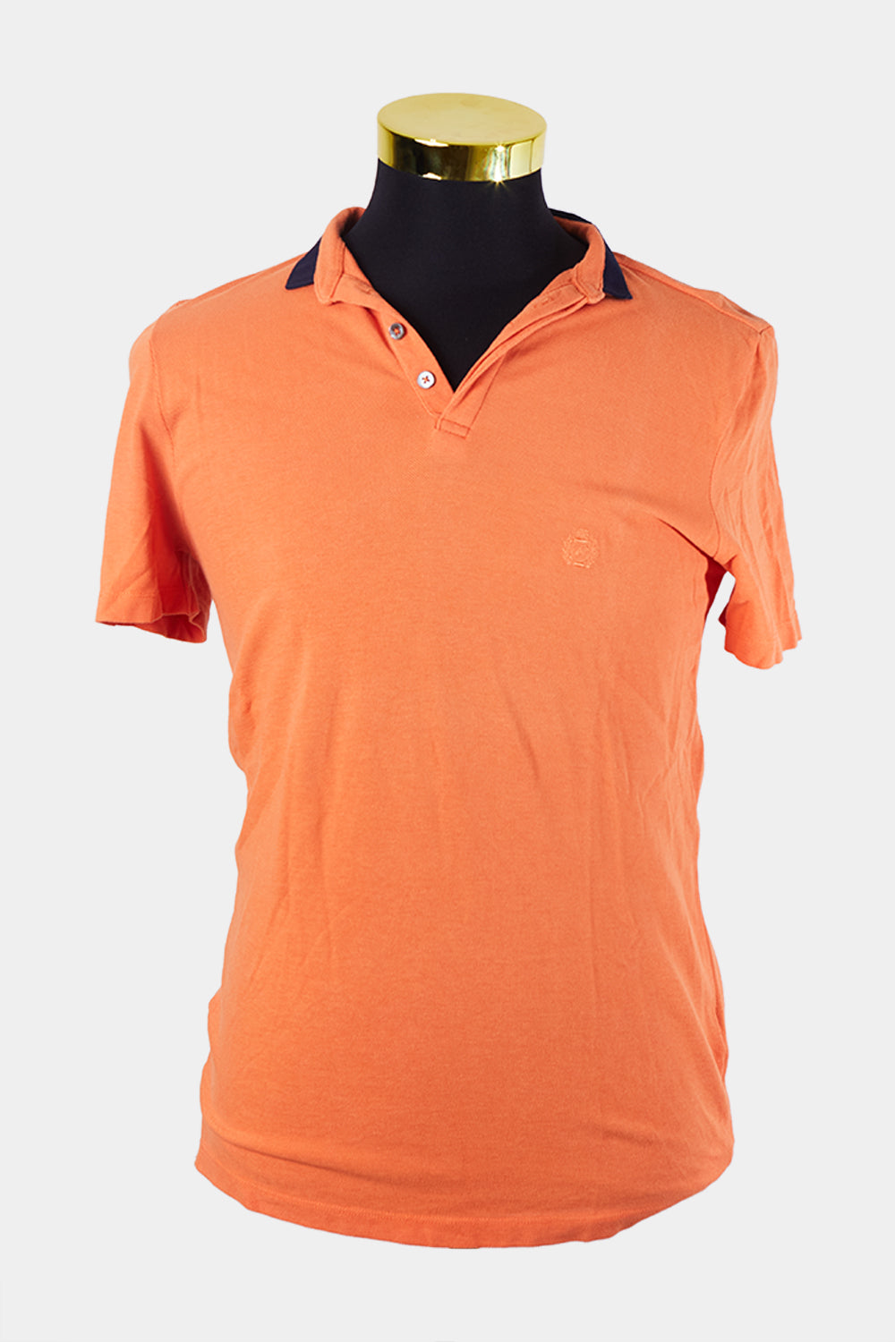 Arthur Galan Orange Contrast Trim Polo Shirt