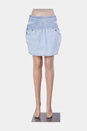 Sass And Bide Stitch Detail Denim Mini Skirt