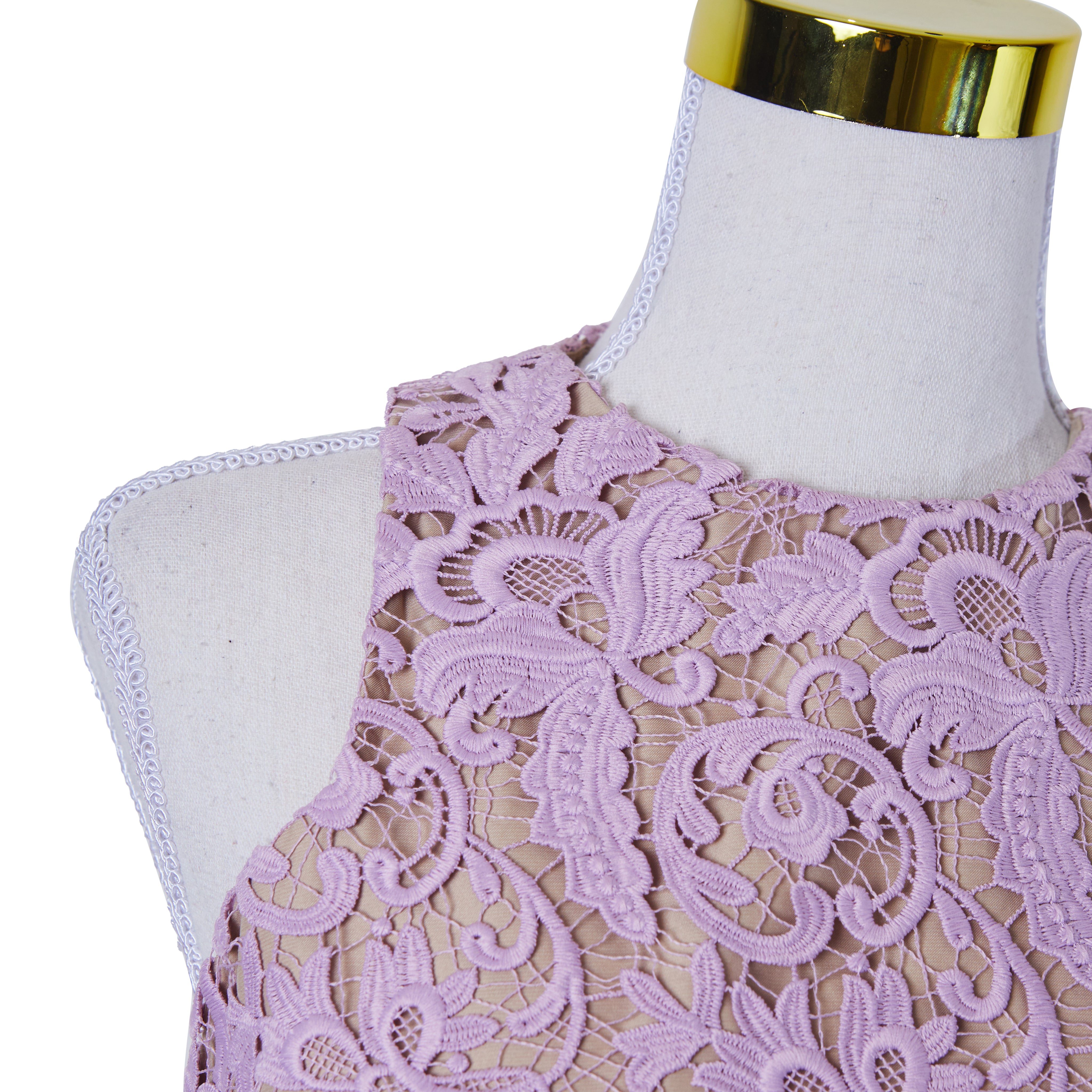 Cooper St Lilac Broderie Anglaise High Neck Midi Dress