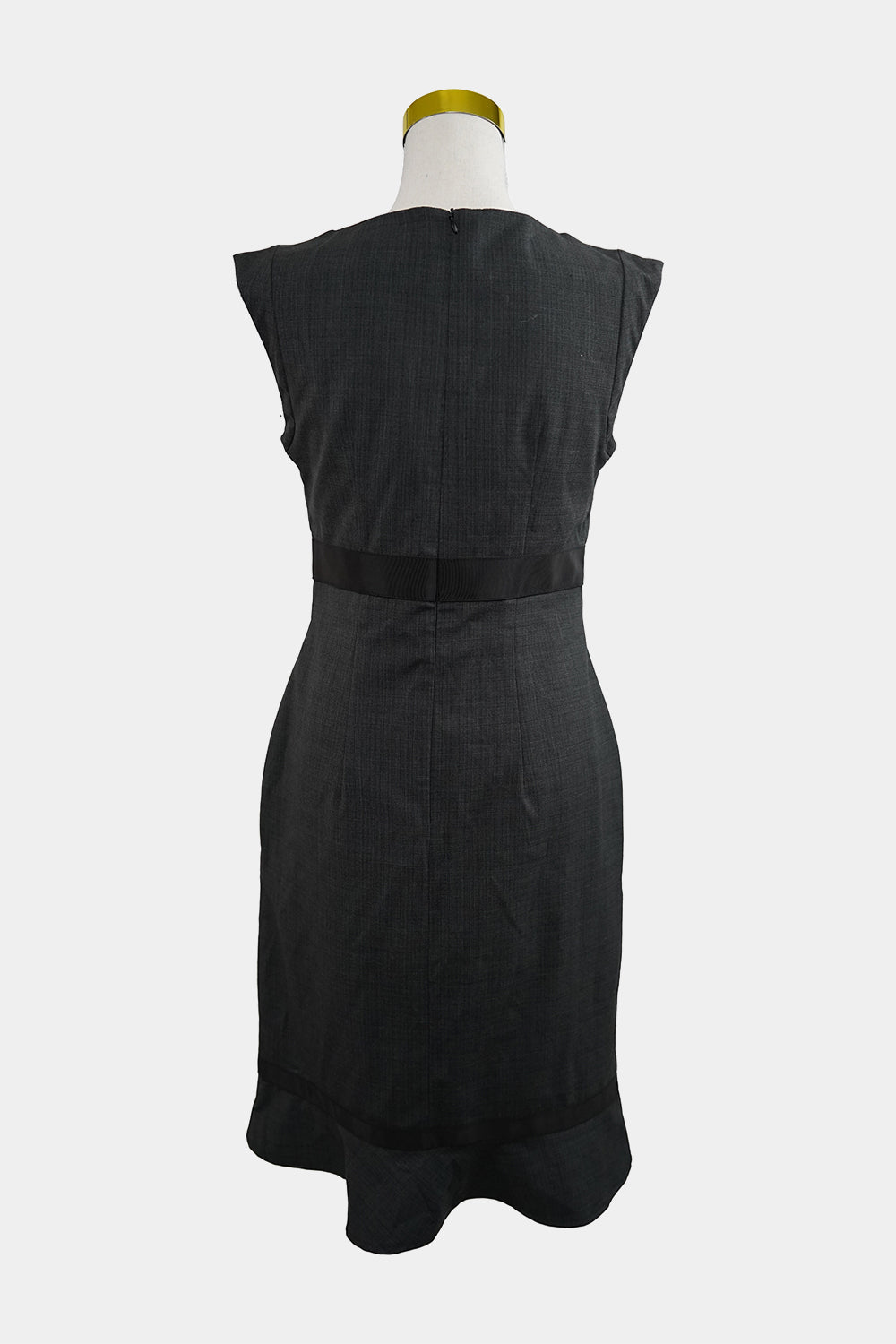 JACQUIE Grey Sheath Bow Midi Dress