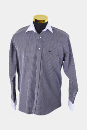 Giorgio Armani Black and White Stripe Button Down Shirt