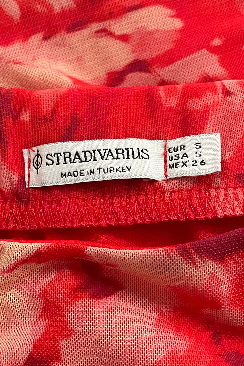 STRADIVARIUS Red Floral Skirt