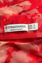 STRADIVARIUS Red Floral Skirt